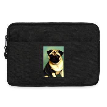 Mops Hund - Laptoptasche 13" - Schwarz - Vorne