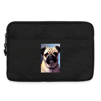 Mops Hund - Laptoptasche 13" - Schwarz - Vorne