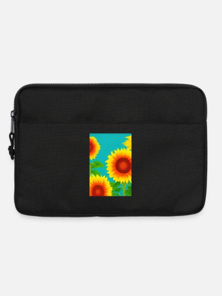 Sonnenblumen - Laptoptasche 13" - Schwarz