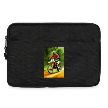 Motocross Fahren - Laptoptasche 13" - Schwarz - Vorne