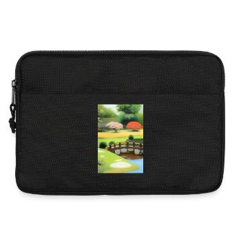 Jardin zen chinois - Sacoche pour ordinateur portable 13 pouces - noir - Devant