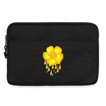 leuchtend gelbe Butterblume mit Dripping Effect - Laptoptasche 13" - Schwarz - Vorne