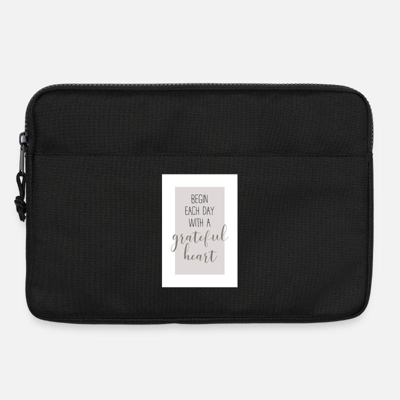 Begin each day with a grateful heart Design - Laptoptasche 13" - Schwarz