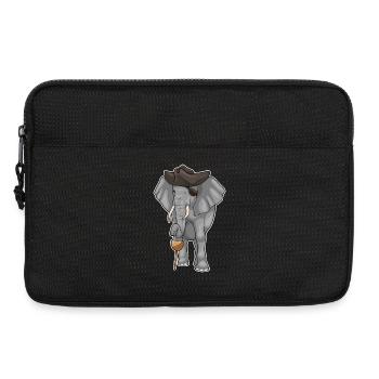 Elefant Pirat Holzbein Augenklappe - Laptoptasche 13" - Schwarz - Vorne