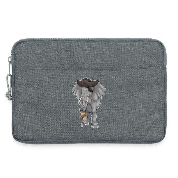 Elephant Pirate Wooden Leg Eye Patch - Laptop bag 13" - heather grey - Front