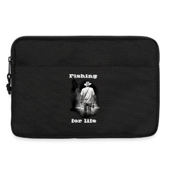 Fishing for life weiß - Laptoptasche 13" - Schwarz - Vorne