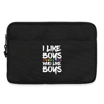 Mois de la fierté LGBTQ - J’aime les garçons qui aiment les garçons - Sacoche pour ordinateur portable 13 pouces - noir - Devant