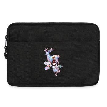 Merveilleux renne fantastique avec un elfe mignon - Sacoche pour ordinateur portable 13 pouces - noir - Devant