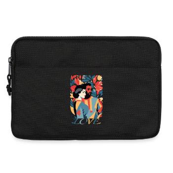 Art abstrait homme et femme - Sacoche pour ordinateur portable 13 pouces - noir - Devant