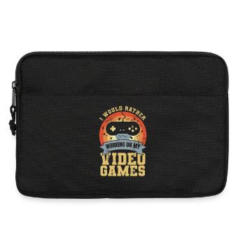 Je préfère travailler sur des jeux vidéo - Sacoche pour ordinateur portable 13 pouces - noir - Devant