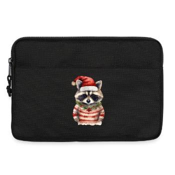 Waschbär Weihnachtspullover - Laptoptasche 13" - Schwarz - Vorne