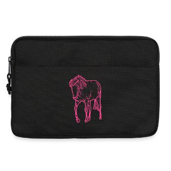 Pferd rosa pink - Laptoptasche 13" - Schwarz - Vorne