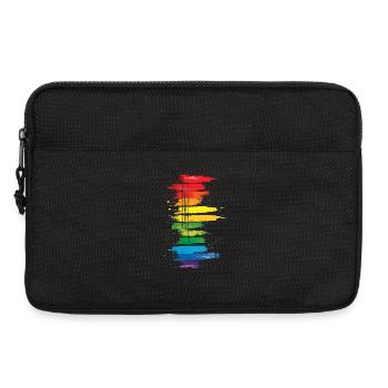 Subtle and Cool Dripping Pride Flag Rainbow Design - Laptop bag 13" - black - Front