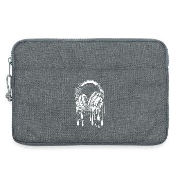 Casque d’écoute avec gouttes - Sacoche pour ordinateur portable 13 pouces - gris chiné - Devant