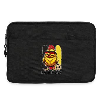 Hahn Fussball Deutschlandfarben Flagge Fahne - Laptoptasche 13" - Schwarz - Vorne