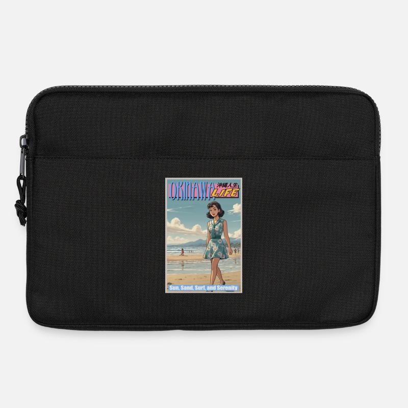 Retro Okinawa Beach Life Poster - Laptoptasche 13" - Schwarz