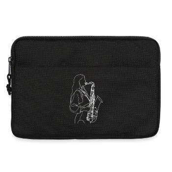 Weiblicher Saxophonist Line Art - Laptoptasche 13" - Schwarz - Vorne