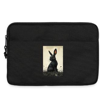 Nachtkaninchen im Nebel - Laptoptasche 13" - Schwarz - Vorne