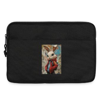 Häschen im Graffiti-Jacke - Laptoptasche 13" - Schwarz - Vorne