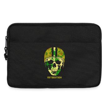 EAST GERMAN CAMO SKULL with moped helmet - Laptop bag 13" - black - Front