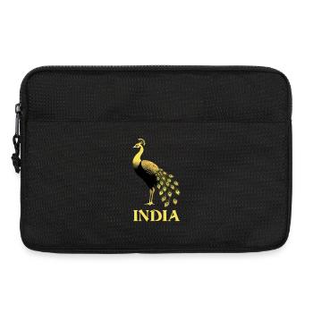 Paon - oiseau de l'Inde - Sacoche pour ordinateur portable 13 pouces - noir - Devant