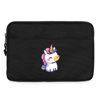 Conception de licorne mignonne - Art de dessin animé fantaisiste - Sacoche pour ordinateur portable 13 pouces - noir - Devant