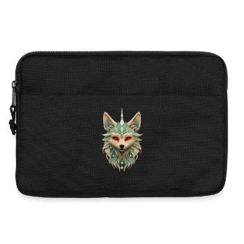 Renard mystique aux yeux rouges perçants. - Sacoche pour ordinateur portable 13 pouces - noir - Devant