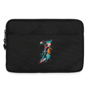 Joueur de volley-ball street art - Sacoche pour ordinateur portable 13 pouces - noir - Devant