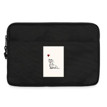 Wire-haired Dachshund with Heart Pastel - Laptop bag 13" - black - Front