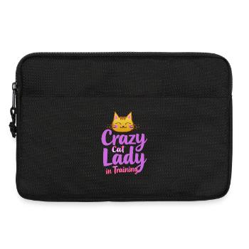 Dame folle des Chats - Crazy Cat Lady - Laptop bag 13" - black - Front