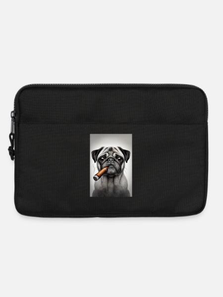Pug with cigar - Laptop bag 13" - black