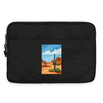 Wüstenlandschaft Illustration Poster - Laptoptasche 13" - Schwarz - Vorne