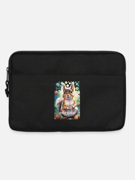 Schlaues Eichhörnchen Ich knacke jede Nuss - Laptoptasche 13" - Schwarz