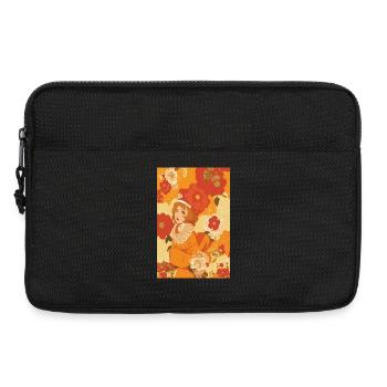Vintage Blumenmädchen Design – Retro 70er 80er - Laptoptasche 13" - Schwarz - Vorne