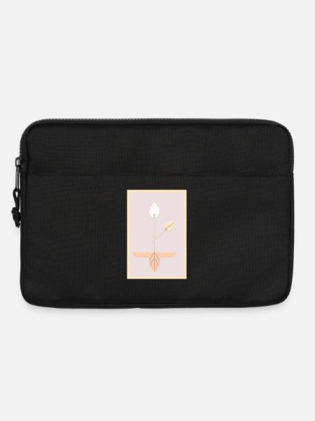 Minimalistische botanische Kunst - Laptoptasche 13" - Schwarz
