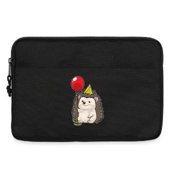 Hedgehog Birthday Balloon - Laptop bag 13" - black - Front