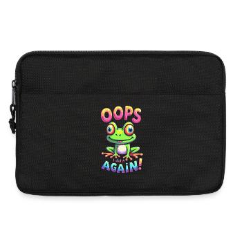 Colorful Frog with Optimistic Message - Laptop bag 13" - black - Front