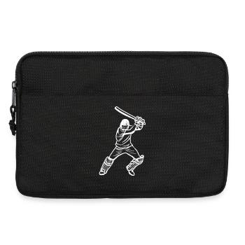 Drôle de joueur de cricket - Sacoche pour ordinateur portable 13 pouces - noir - Devant