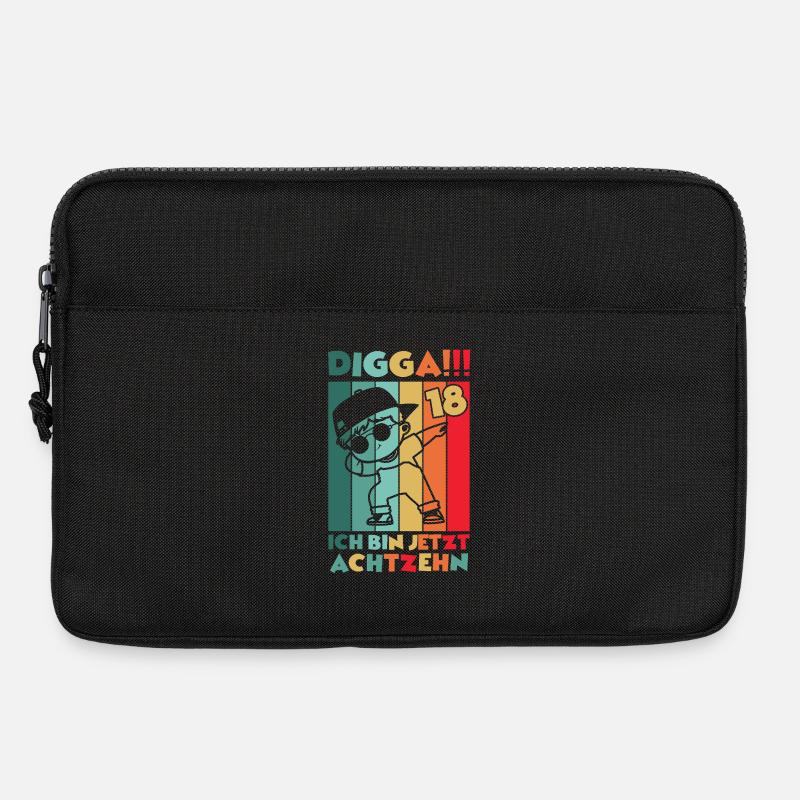 Digga Ich Bin 18 Jahre 18 Geburtstag Dabbing Junge - Laptoptasche 13" - Schwarz