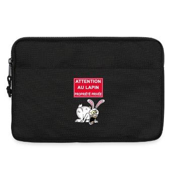 Attention au lapin blanc ! - Sacoche pour ordinateur portable 13 pouces - noir - Devant