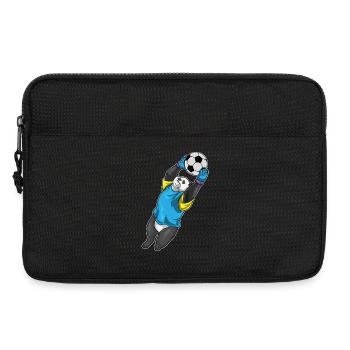 Panda Torwart Fußball - Laptoptasche 13" - Schwarz - Vorne