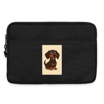 Glücklicher Dackel - Laptoptasche 13" - Schwarz - Vorne