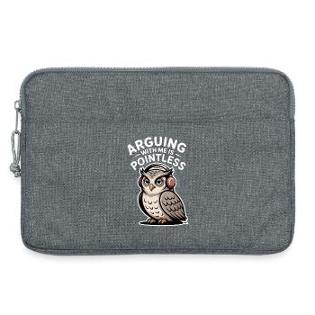 Mit mir zu streiten ist sinnlos - Laptoptasche 13" - Grau meliert - Vorne