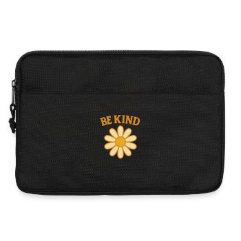 Floral motif with message of kindness - Laptop bag 13" - black - Front