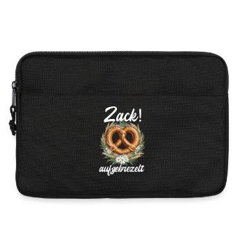 Traditionelle Brezel Zack aufgebrezelt Dirndl - Laptoptasche 13" - Schwarz - Vorne