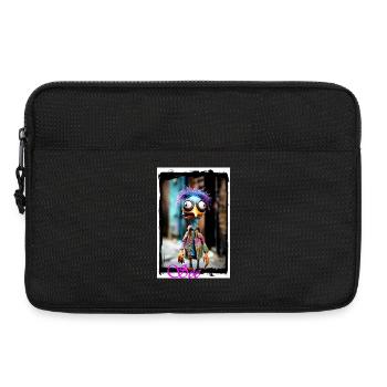 Colorful bird sculpture with punk style - Laptop bag 13" - black - Front