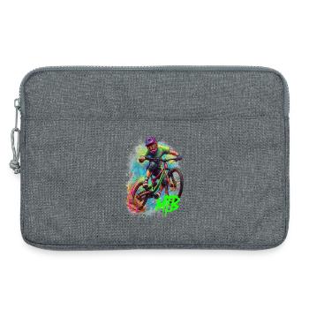 Mountain bike action art - Laptop bag 13" - heather grey - Front