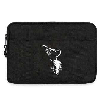 Papillon Silhouette Hunde Portrait Wilsigns - Laptoptasche 13" - Schwarz - Vorne
