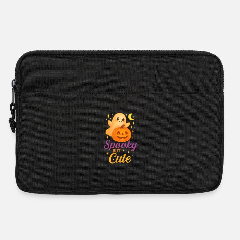 Süßer Halloween-Geist mit Kürbis - Laptoptasche 13" - Schwarz