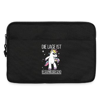 Lustiges Einhorn Bier Party Geschenk Spruch - Laptoptasche 13" - Schwarz - Vorne